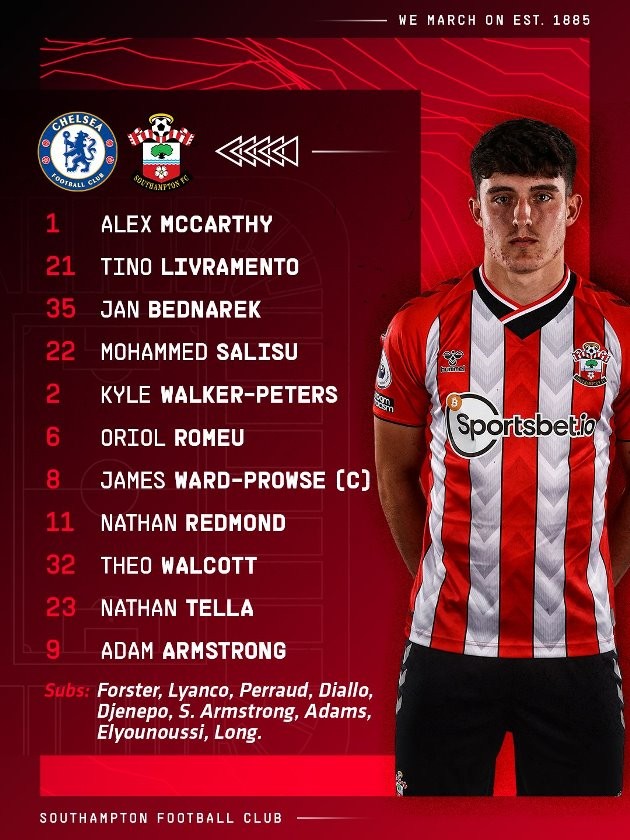 TRỰC TIẾP Southampton vs Chelsea: Hudson-Odoi và Timo Werner đá chính - Bóng Đá