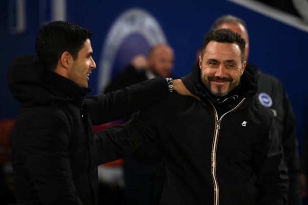 Mikel Arteta ngưỡng mộ Roberto De Zerbi - Bóng Đá