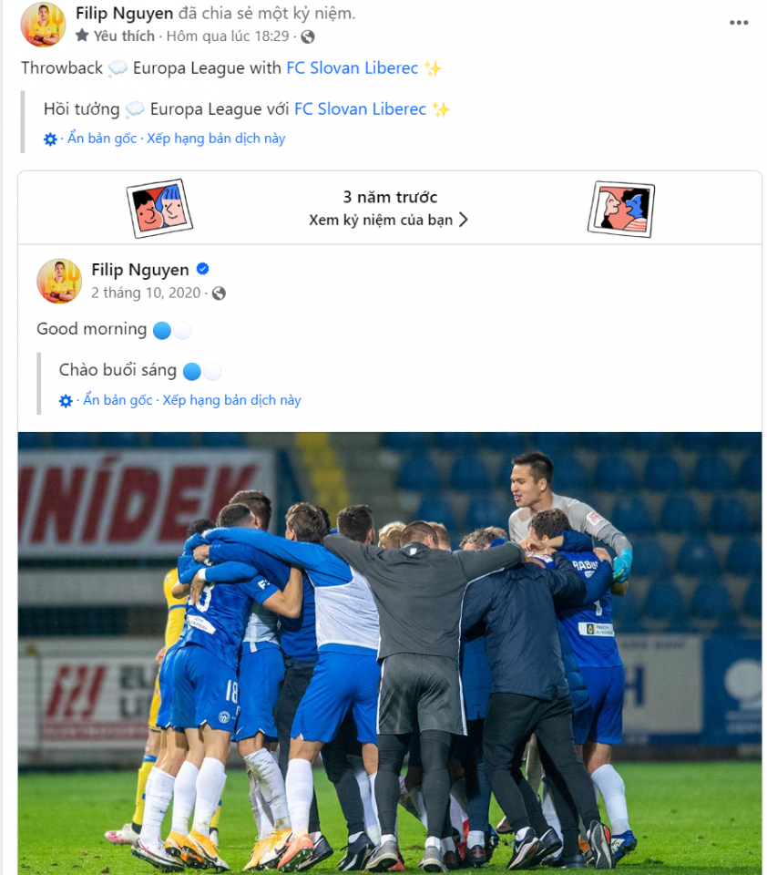 Vắng mặt ở tuyển Việt Nam, Filip Nguyễn bỗng nhắc về Europa League - Bóng Đá