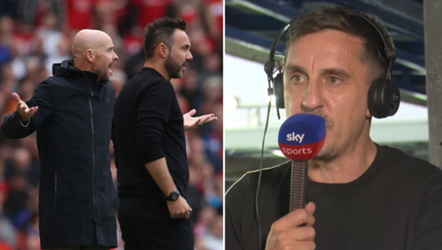 Gary Neville questions Erik ten Hag’s system and says Manchester United midfielder was left ‘legless’ - Bóng Đá