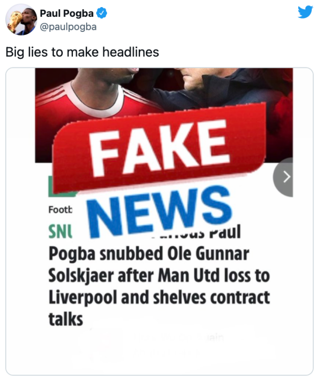 ‘Big lies’ – Paul Pogba breaks silence following claims he snubbed Ole Gunnar Solskjaer after Liverpool defeat - Bóng Đá