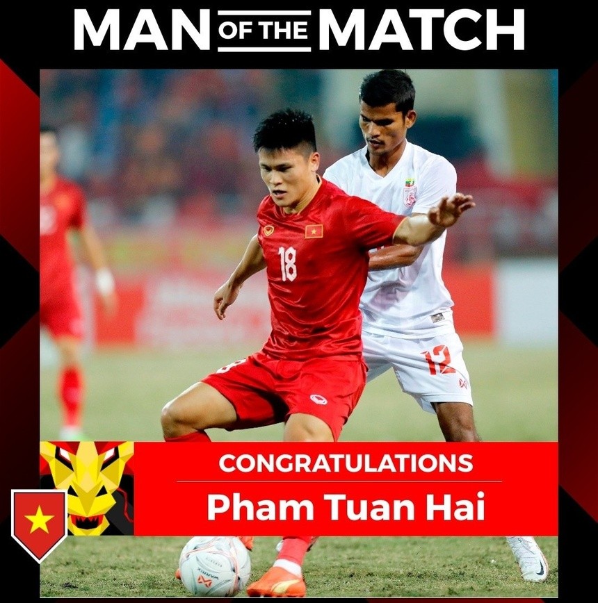 Tuấn Hải hay nhất trận Việt Nam - Myanmar - Bóng Đá