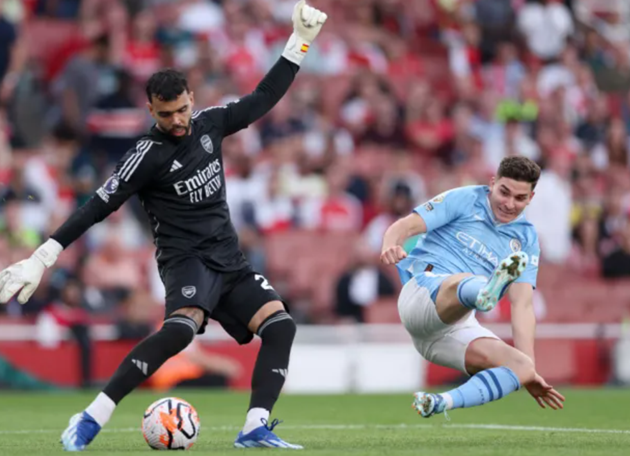 Gary Neville labels Arsenal star David Raya ‘a nervous wreck’ after first-half performance against Man City - Bóng Đá