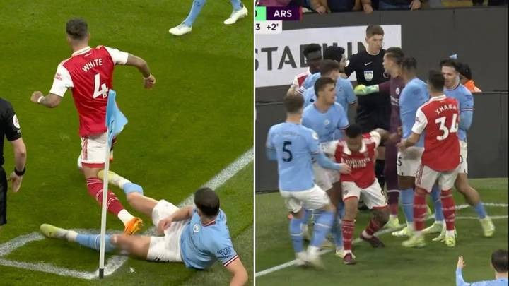 Hậu vệ Arsenal túm lấy Foden, tạo ra cuộc xung đột - Bóng Đá