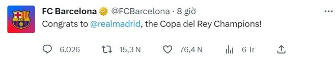 Hành động đẹp của Barca khi Real vô địch Copa del Rey - Bóng Đá