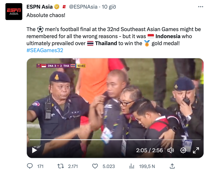 Truyền thông thế giới bất ngờ vì màn hỗn chiến ở chung kết SEA Games - Bóng Đá