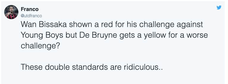Manchester United fans slam lack of 'consistency' after Man City's Kevin De Bruyne escapes red card - Bóng Đá