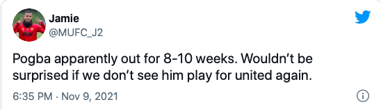 United fans react to news Paul Pogba could be out injured for 10 weeks - Bóng Đá