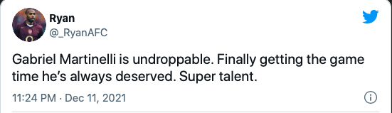 Some Arsenal fans on social media have been waxing-lyrical about Gabriel Martinelli after his performance - Bóng Đá