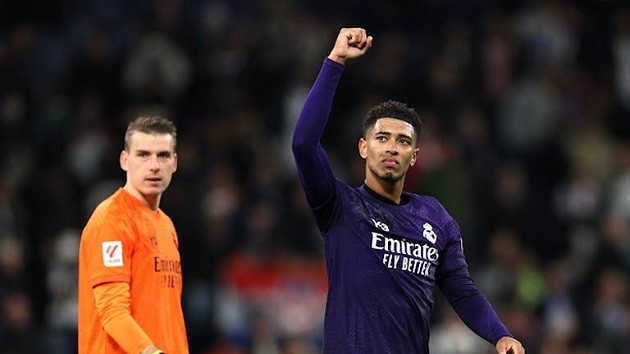 ‘Hey Jude!’ - Real Madrid fans welcome back Bellingham with special banner as he returns from suspension to face Athletic Club - Bóng Đá