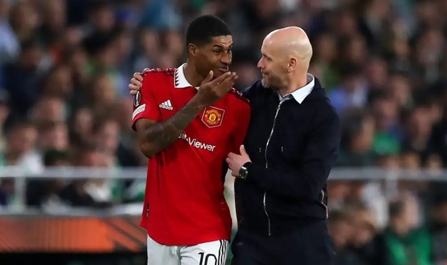 Marcus Rashford issued with 'attitude' warning by Erik ten Hag as Man Utd boss challenges star forward to reach 30-goal mark again in 2023-24 - Bóng Đá
