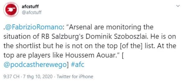 ‘PREFER HIM TO AOUAR, OH MY’: SOME ARSENAL FANS REACT TO ROMANO CLAIM Dominik Szoboszlai - Bóng Đá