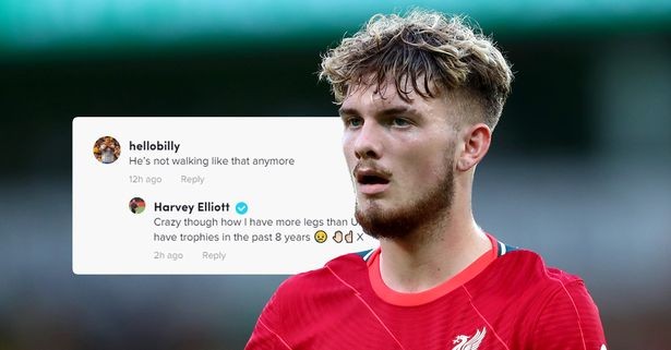 Liverpool's Harvey Elliott aims dig at Manchester United fan who mocked his injury on TikTok - Bóng Đá