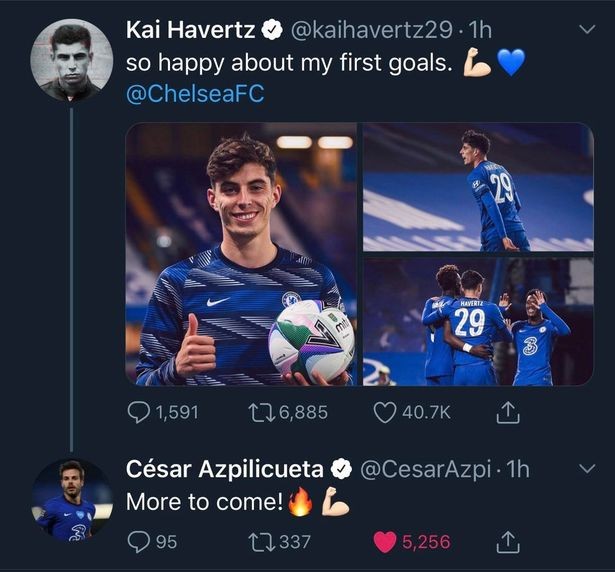 Kai Havertz set challenge by Chelsea captain Cesar Azpilicueta after Carabao Cup hat-trick - Bóng Đá
