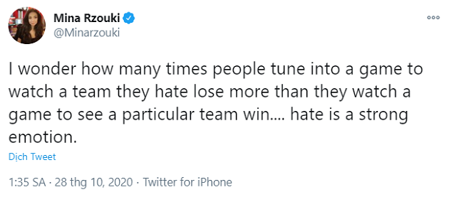 people tune into a game to watch a team they hate lose more than they watch a game to see a particular team win - Bóng Đá