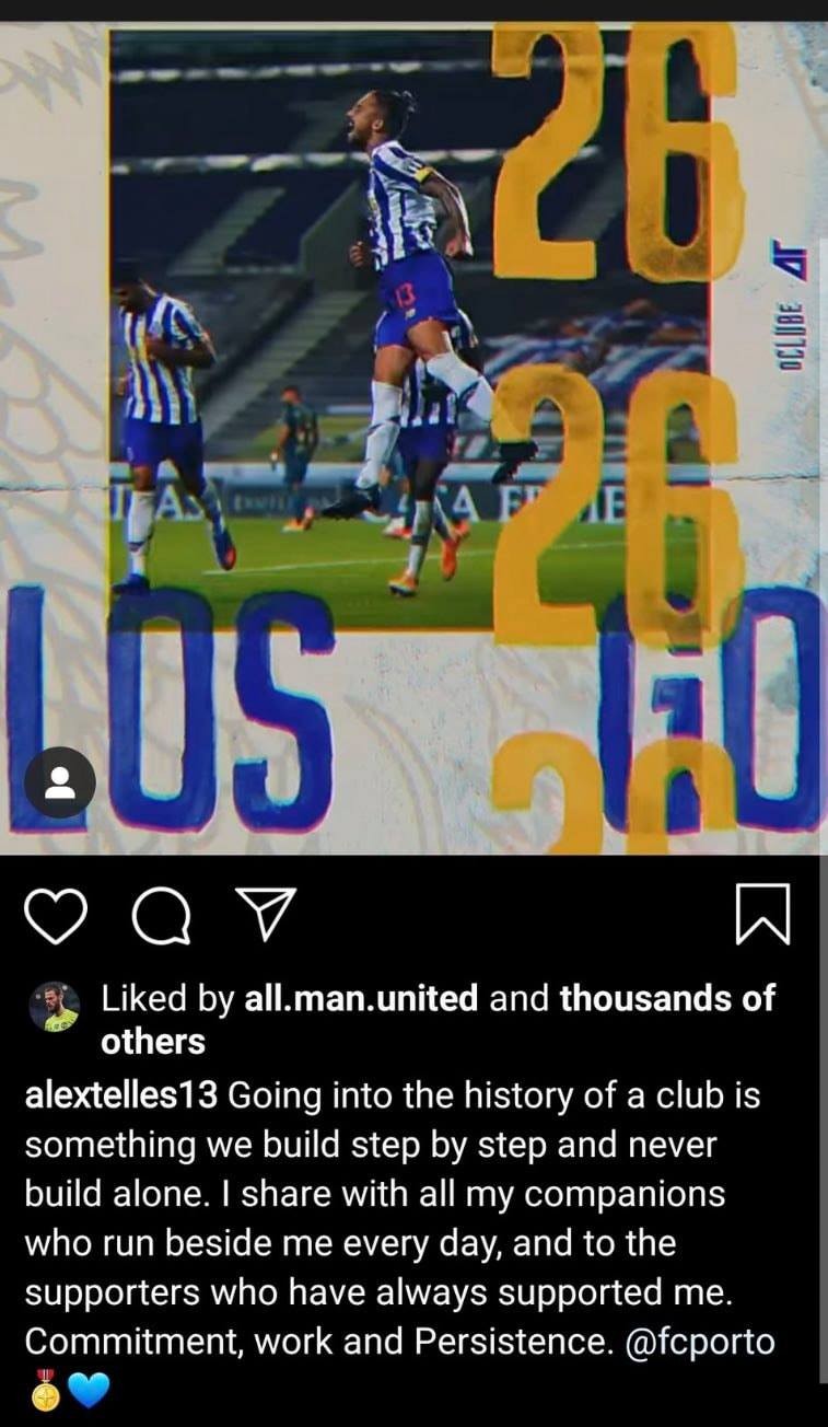 Alex Telles posted cryptic message before Man Utd transfer - Bóng Đá