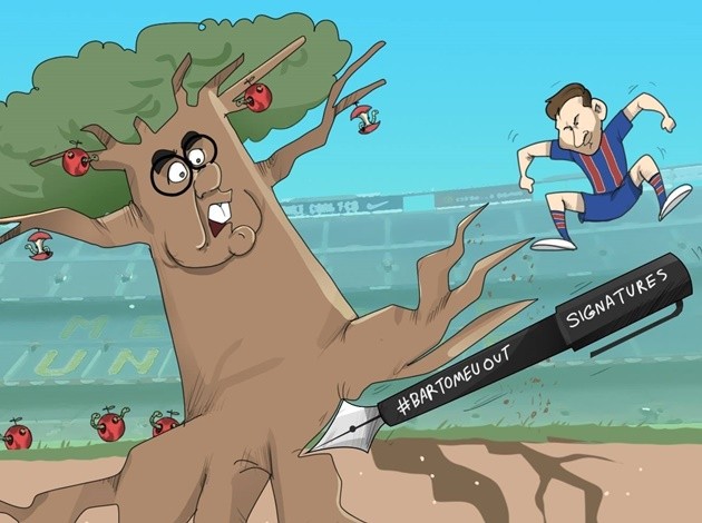 Ảnh chế Bartomeu bị sút - Bóng Đá