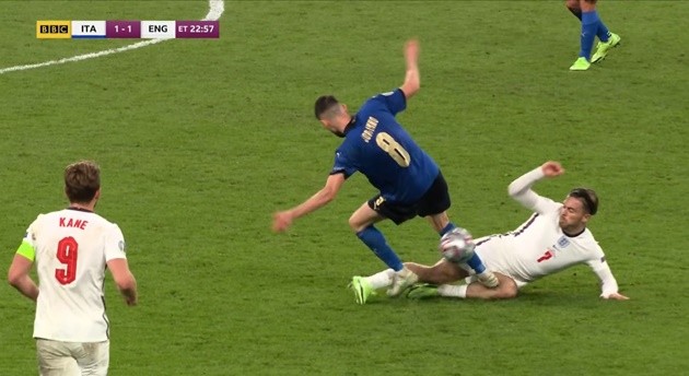 Pha phạm lỗi thô bạo của Jorginho với Jack Grealish - Bóng Đá