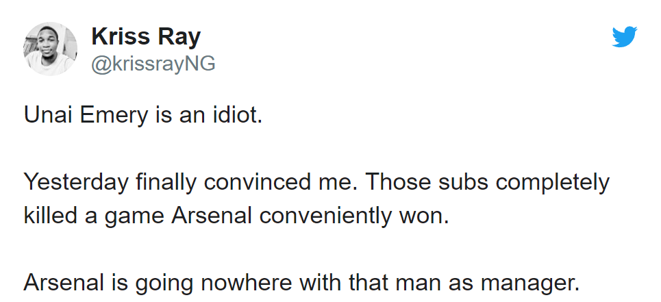 Arsenal fans slam Unai Emery’s substitutions against Liverpool - Bóng Đá