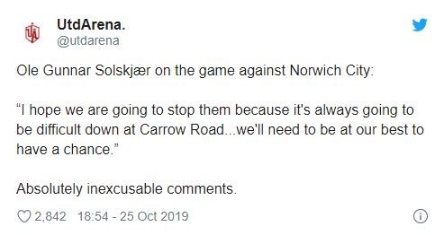 Man Utd fans slam Ole Gunnar Solskjaer for “absolutely inexcusable” comments - Bóng Đá