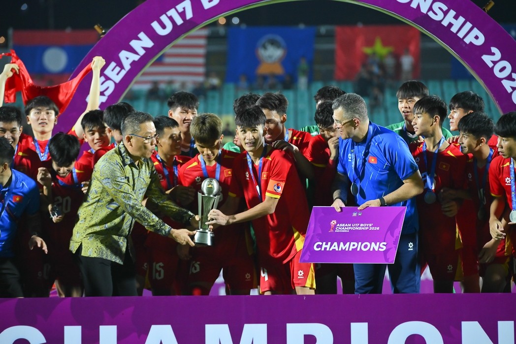 U17 Việt Nam hướng tới vé dự World Cup sau giải U17 Đông Nam Á. Ảnh: VFF.