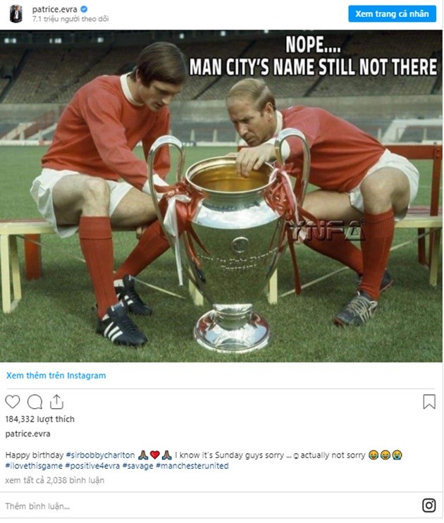 Chúc mừng huyền thoại Man Utd, Evra không quên 