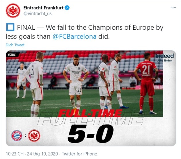 Thua trắng 5 bàn, nạn nhân của Bayern Munich không quên 