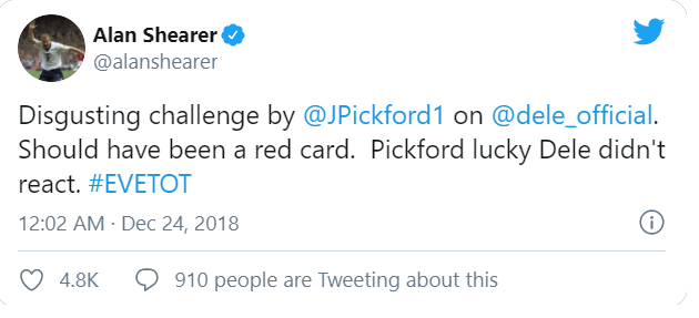 Everton 2-2 Liverpool: Jordan Pickford once made a similar tackle on Dele Alli - Bóng Đá