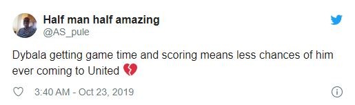 United fans react to Paulo Dybala scoring Champions League brace for Juventus - Bóng Đá
