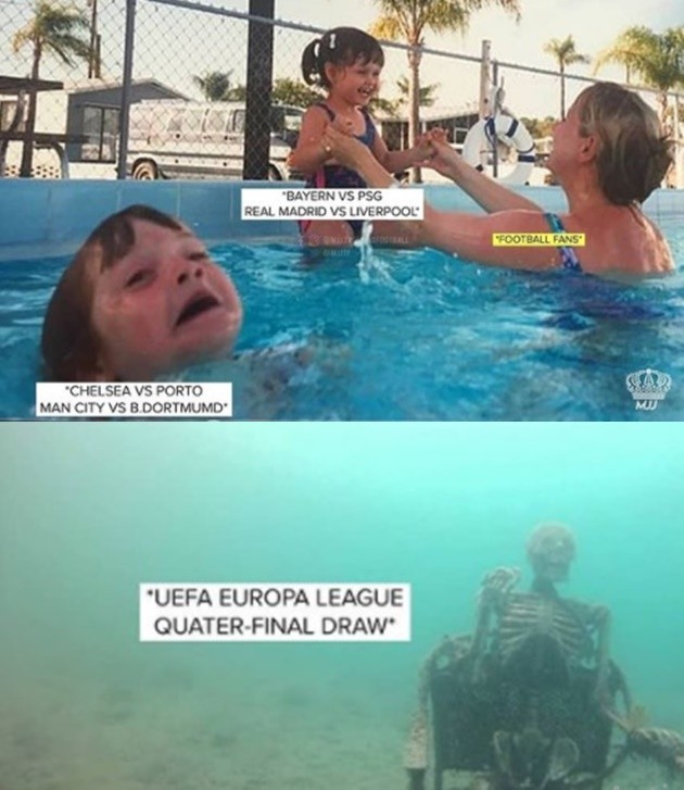 Cười té khói với loạt ảnh chế bốc thăm tứ kết Europa League - Bóng Đá