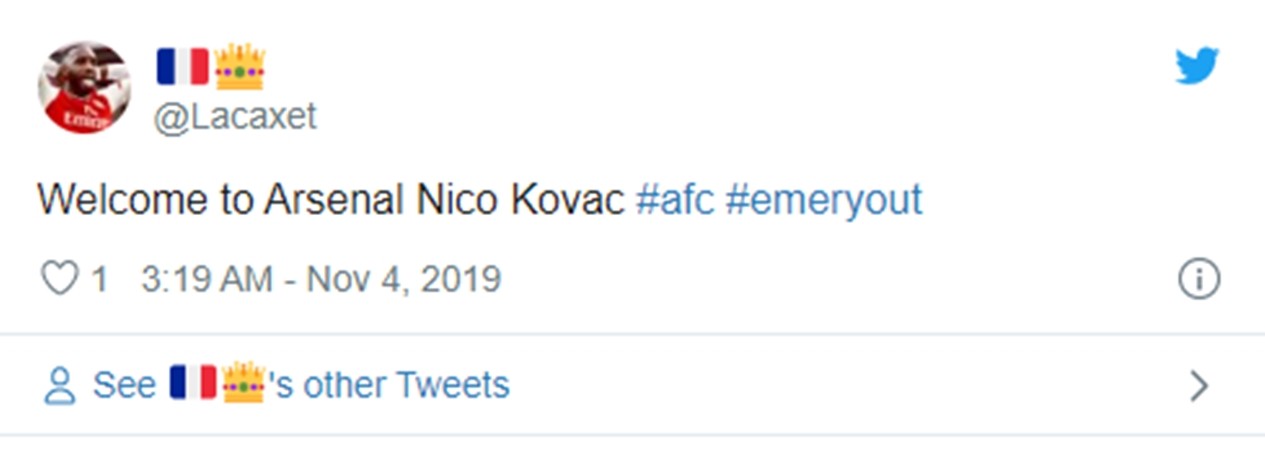 “Welcome to Arsenal” – these Gunners fans adamant club will replace Emery with Kovac - Bóng Đá