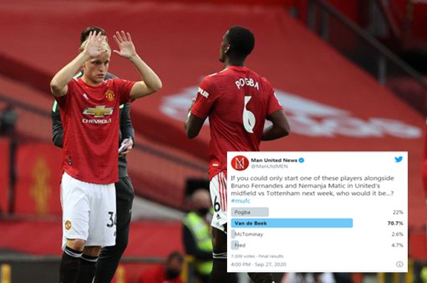 Cho Pogba ra rìa, CĐV Man Utd chọn ra tiền vệ đá chính cùng Matic và Bruno - Bóng Đá