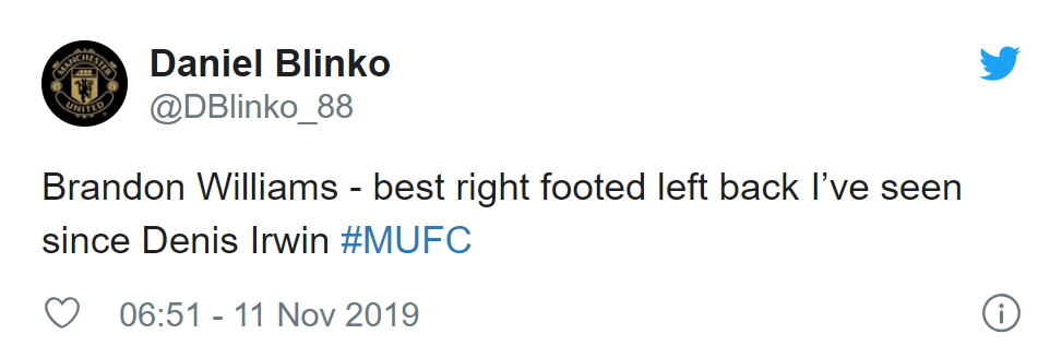 Man Utd fans drool over Brandon Williams after impressive Brighton display - Bóng Đá