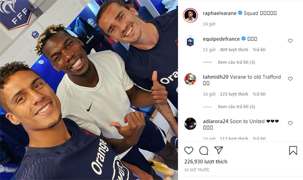 CĐV Man Utd phát cuồng, muốn Pogba làm 1 điều với Varane - Bóng Đá