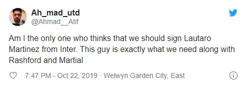 Lautaro Martinez Manchester United fans identify new striker target Ole Gunnar Solskjaer should sign in January - Bóng Đá