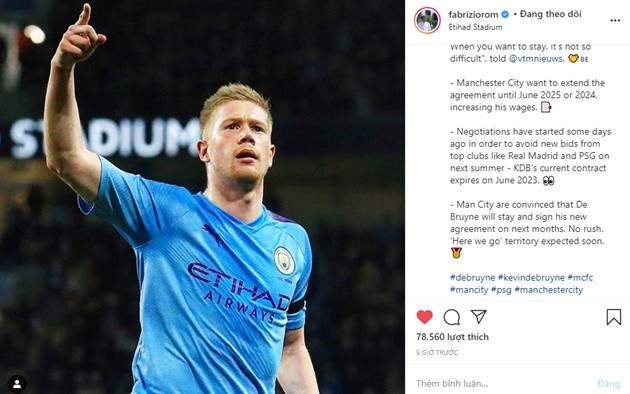 Kevin De Bruyne confirms talks over new Manchester City deal - Bóng Đá