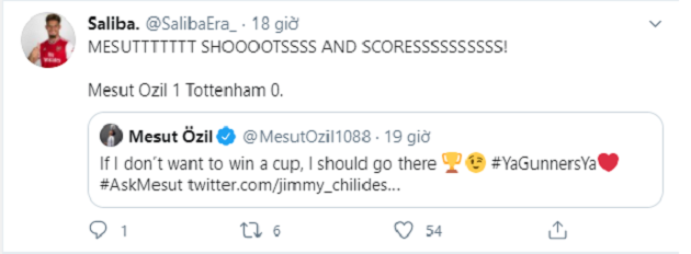 Mesut Ozil sends Arsenal fans into meltdown with savage tweet about why he would never join Tottenham - Bóng Đá