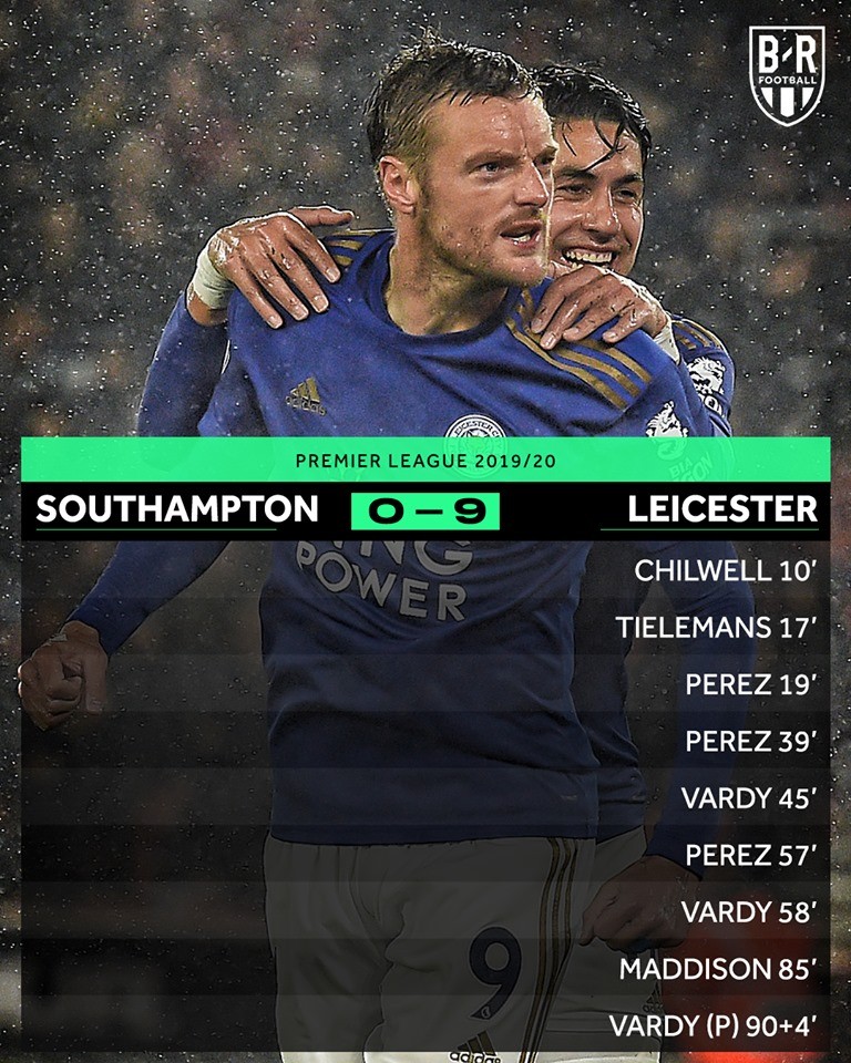 Leicester City 9-0 Southampton và những trận thắng cách biệt nhất lịch sử Premier League - Bóng Đá