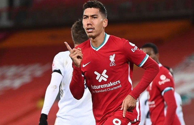 Phản ứng của cả đội hình Liverpool sau khi Firmino ghi bàn - Bóng Đá