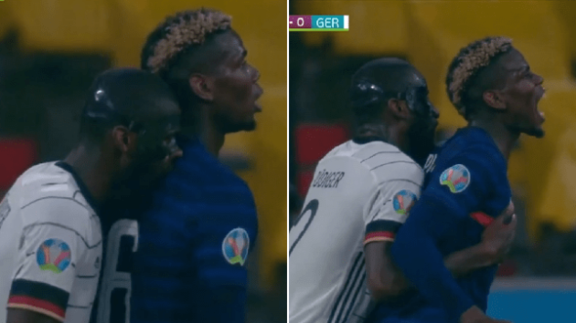 Antonio Rudiger appears to bite Paul Pogba during France’s Euro 2020 clash with Germany - Bóng Đá