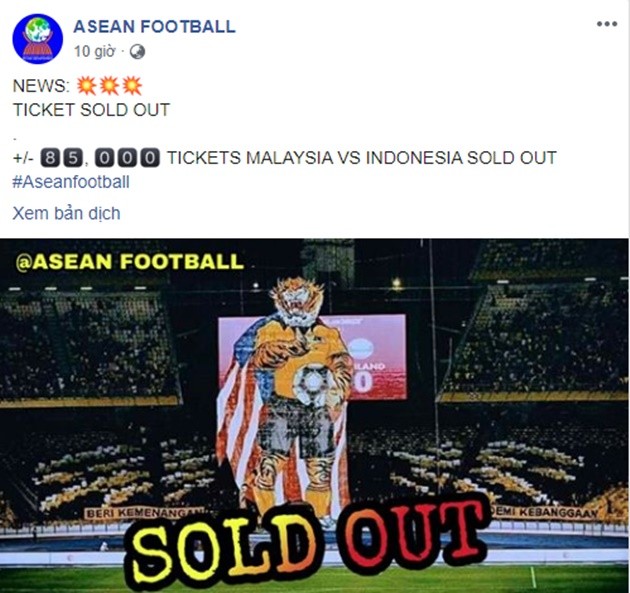 85K TICKETS MALAYSIA VS INDONESIA SOLD OUT - Bóng Đá
