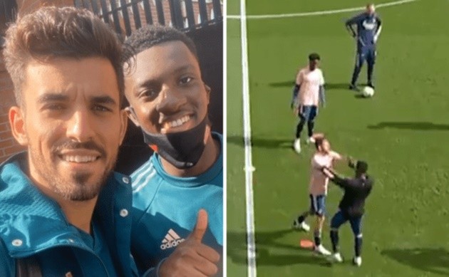 Dani Ceballos speaks out after clash with Arsenal teammate Eddie Nketiah during warm up  - Bóng Đá