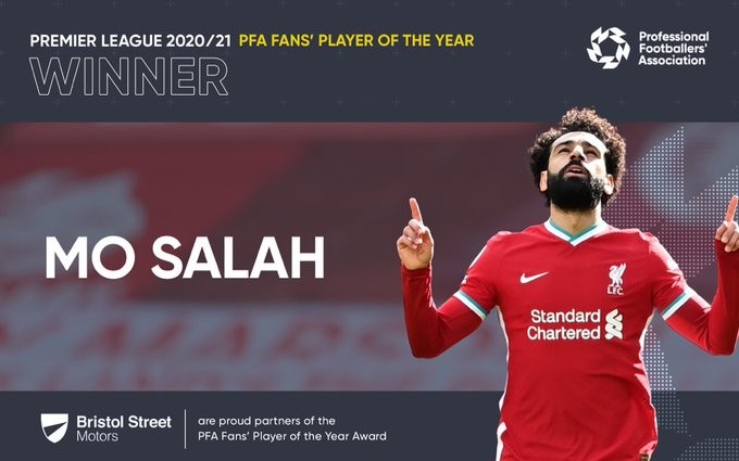 Mohamed Salah wins PFA Fans' Player of the Year award - Bóng Đá