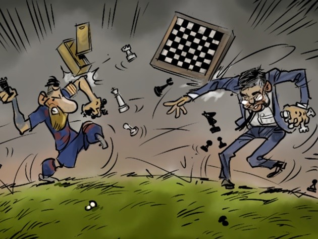 Ảnh chế Bartomeu bị sút - Bóng Đá