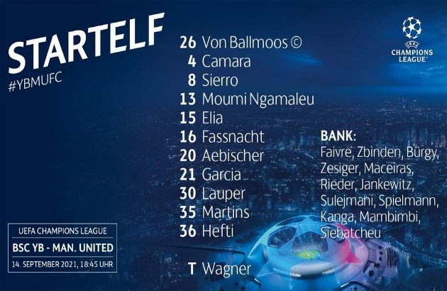 TRỰC TIẾP Young Boys vs. Man Utd: Ronaldo đá chính; Lần đầu cho De Beek  - Bóng Đá