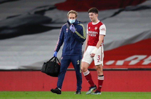 Mikel Arteta reveals Arsenal left-back Kieran Tierney is set to miss the rest of the season - Bóng Đá