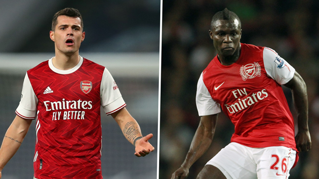 'Sell Xhaka and sign me on a free!' - Ex-Arsenal midfielder Frimpong  - Bóng Đá