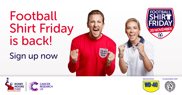 HayleyMcQueen You might hate the shirt but please love the cause. Here today supporting #FootballShirtFriday - Bóng Đá