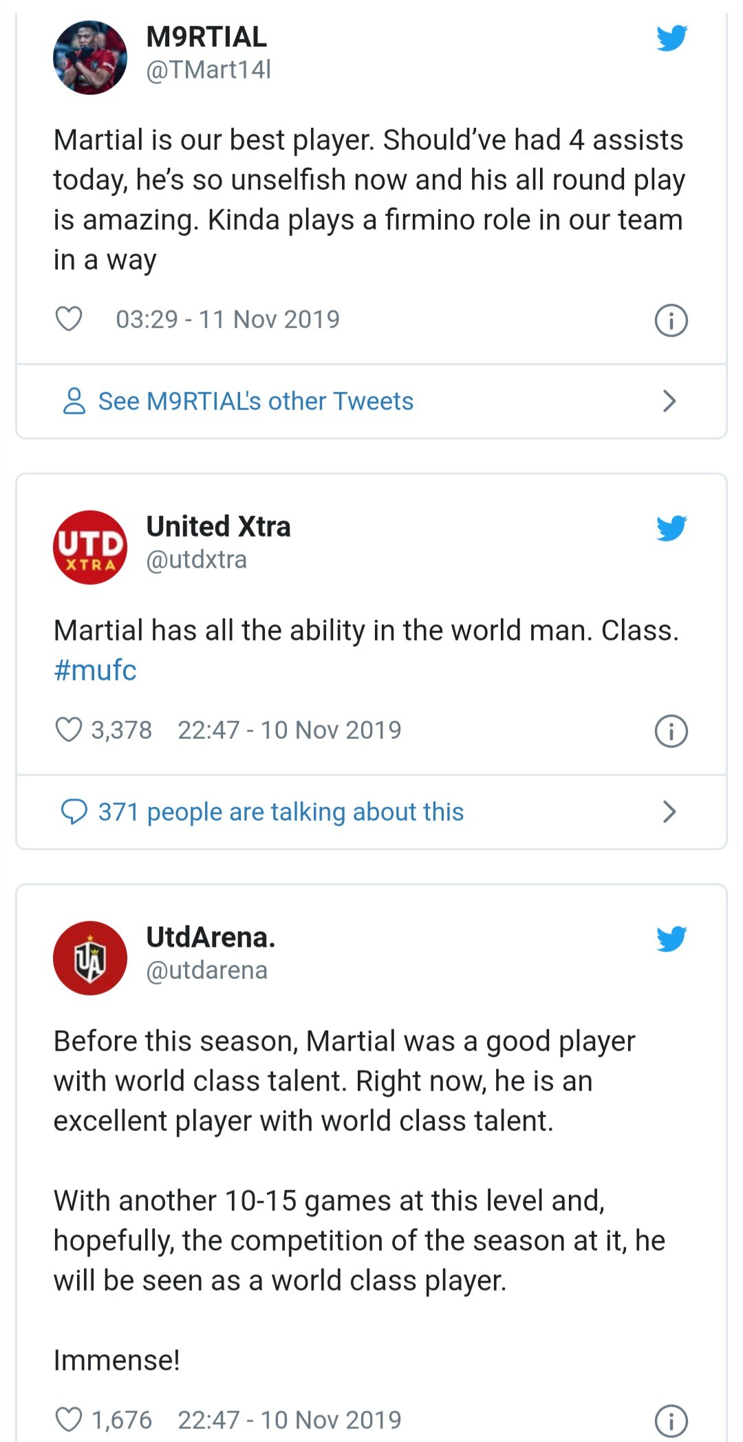 Man Utd fans react Martial's performance - Bóng Đá