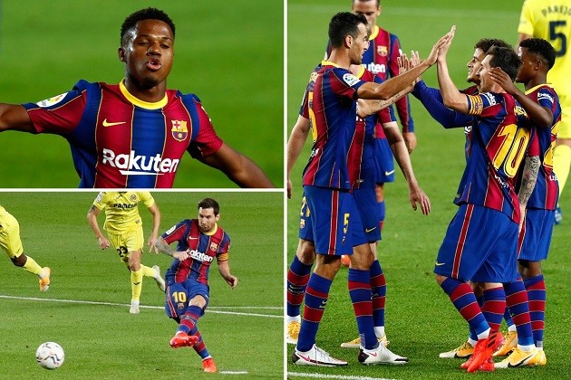 Hàng công Barca trong trận đại thắng Villarreal: Fati hay nhất - Bóng Đá
